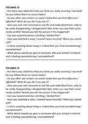 English Worksheet: Feelings - speaking exercise and ed / ing adjectives