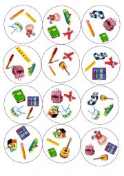 English Worksheet: Shool Things and Toys Dobble