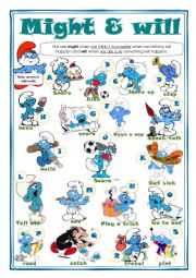 English Worksheet: might and will