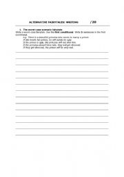 English Worksheet: Fairytale Conditional Writing