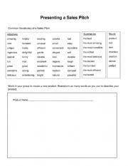 English Worksheet: Sales Pitch Lesson