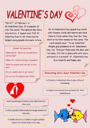 English Worksheet: Valentines Day