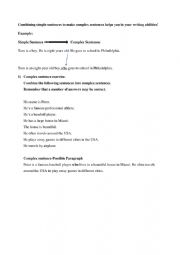 English Worksheet: complex sentence exercise