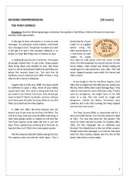 English Worksheet: The Pony Express