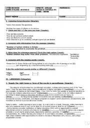 English Worksheet: Mid-Term Test N2