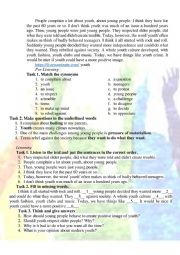 English Worksheet: Youth Problems Listening