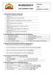 English Worksheet: mixed language worksheet