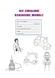 My English Exercise Book Cover - ESL worksheet by AuntPaola