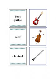 English Worksheet: Musical instruments flashcards