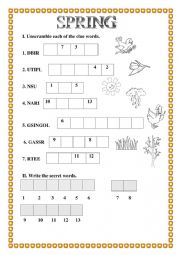 English Worksheet: Spring