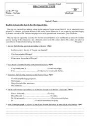 English Worksheet: diagnostic test