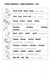 English Worksheet: FARM ANIMALS