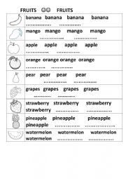 English Worksheet: FRUIT