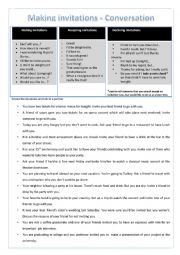 English Worksheet: Make invitations