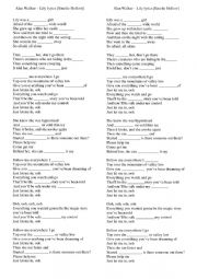 Lily Alan Walker Song Esl Worksheet By Ohamouddou