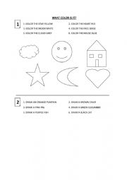 English Worksheet: What color is it