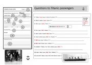 English Worksheet: Questions to Titanic passengers