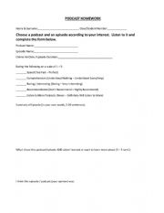 English Worksheet: Podcast Project