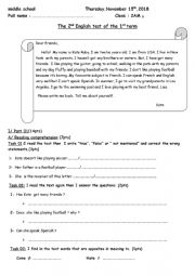 English Worksheet: A test