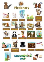 English Worksheet: Groundhog day pictionary