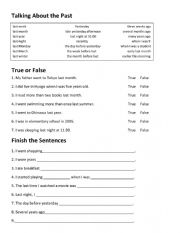 English Worksheet: Past tense conversation practice