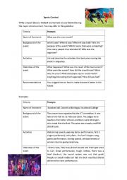 English Worksheet: ESL Writing (Sports Report)