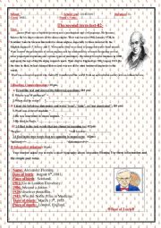 English Worksheet: Test about scientists