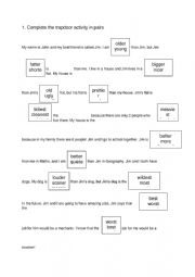 English Worksheet: Comparative and superlative trapdoor
