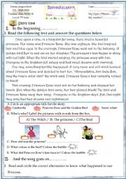 English Worksheet: remedial work 7th form 