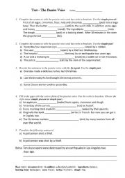 English Worksheet: Test - Passive Voice in Simple Present and Simple Past