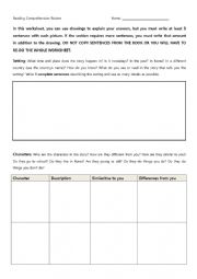 English Worksheet: Reading Comprehension Review Worksheet