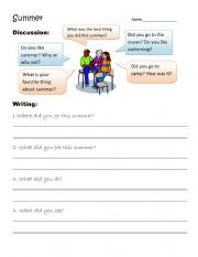 English Worksheet: Summer conversation (easy)