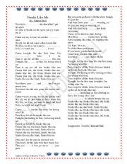 English Worksheet: Freaks like me   worksheet