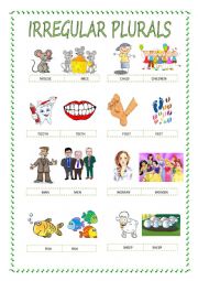 English Worksheet: irregular plurals (part 1)