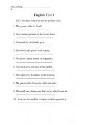 PASSIVE VOICE TEST