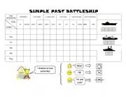 English Worksheet: simple past battleship game 