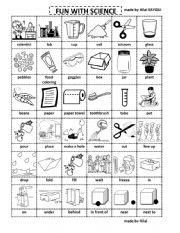 English Worksheet: pictionary for science