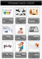 English Worksheet: phrasal verb look speaking cards
