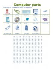 English Worksheet: computer parts