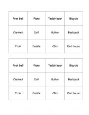 English Worksheet: TOYS cardgame