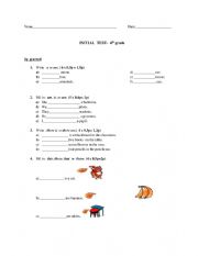 English Worksheet: initial test 4th form