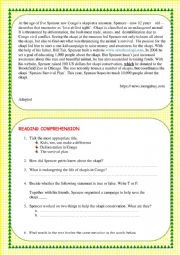 English Worksheet: READING COMPREHENSION TEST ON HELPING SAVE ENDANGERED SPECIES