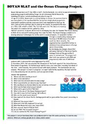 English Worksheet: Boyan Slat and the Ocean Cleanup