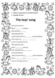 English Worksheet: Toys song