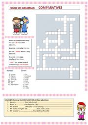English Worksheet: Comparatives crossword