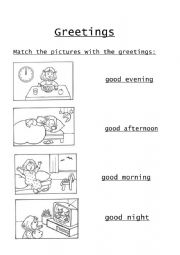 English Worksheet: Greetings