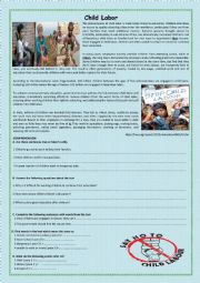 English Worksheet: CHILD LABOUR