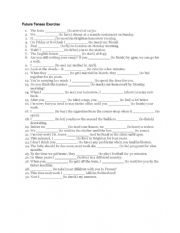 English Worksheet: Future Forms Worksheet