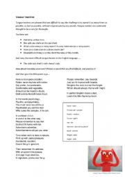 English Worksheet: Pronuciation and Tongue Twisters