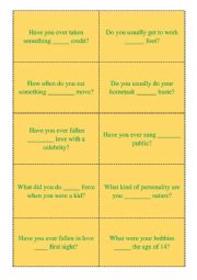 English Worksheet: Preposition+noun (warm-up)